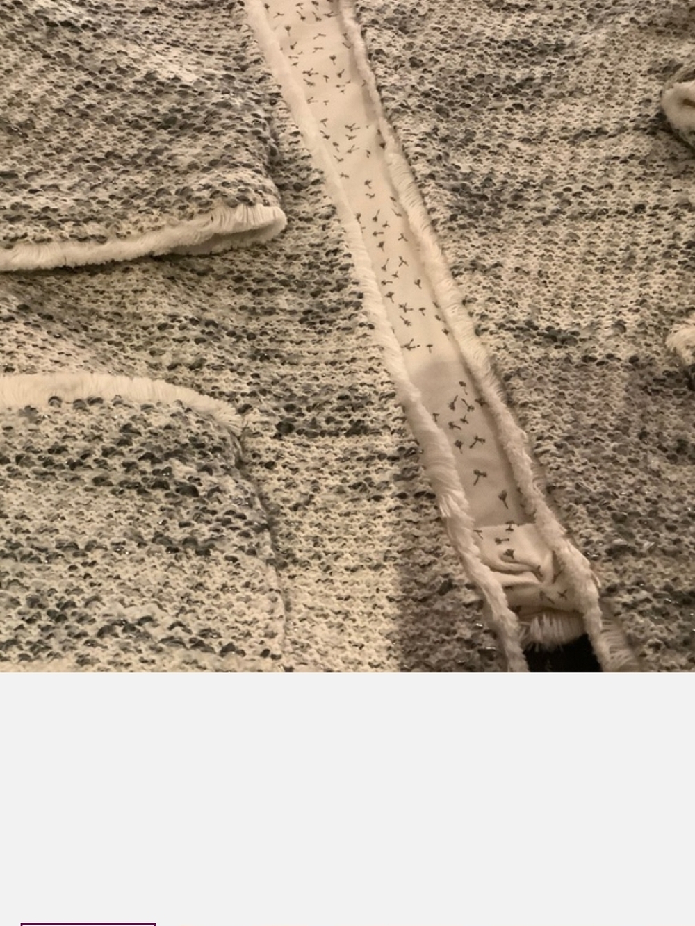 Zara Cream and Gray Textured Bouclé Blazer